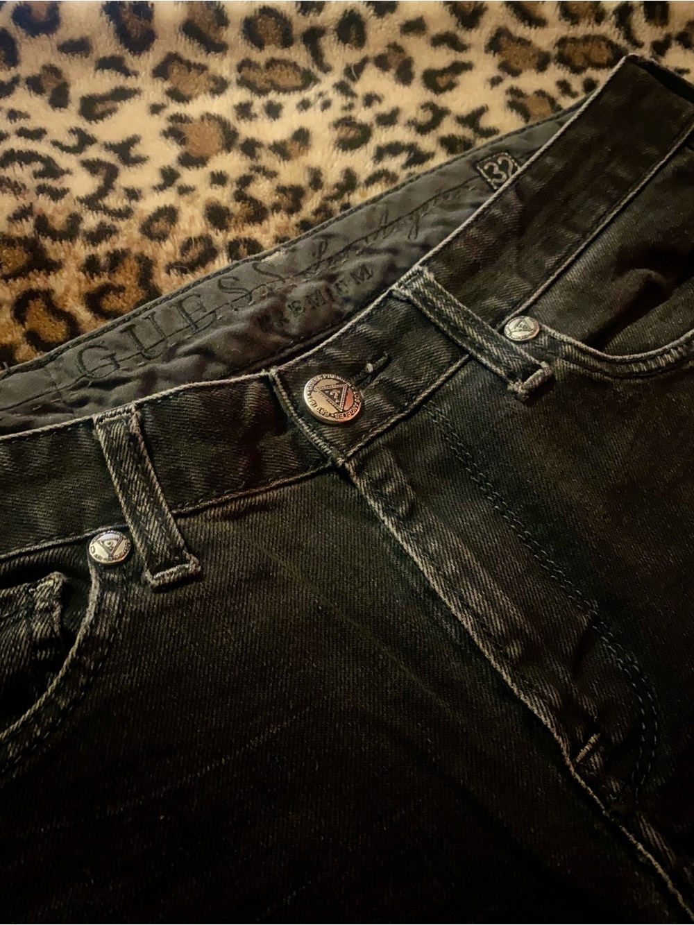 Guess Women's Straight Leg Jeans in Black Wash